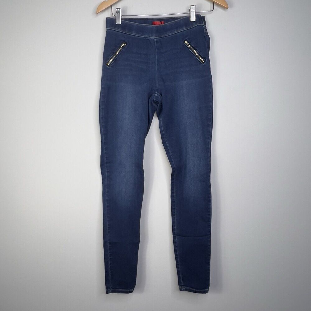 Jennifer Lopez JLO Womens Size 4L Mid Rise Stretch Pull On Jeggings Zip Pockets